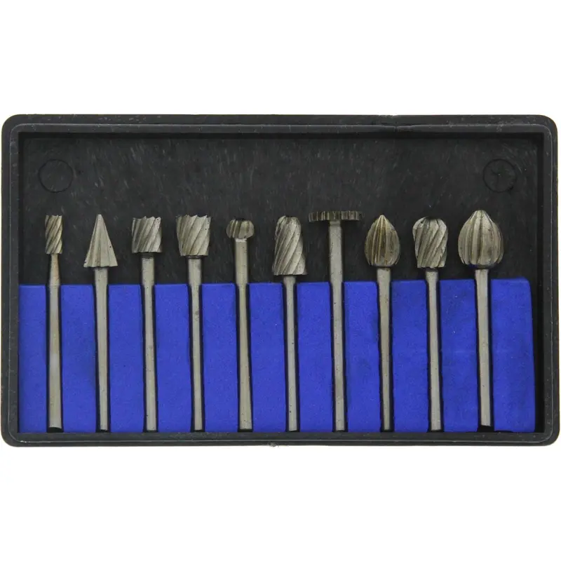 10-Piece High-Speed Steel Burr Set – 1/8-Inch Shank, 1/4-Inch Diameter 1