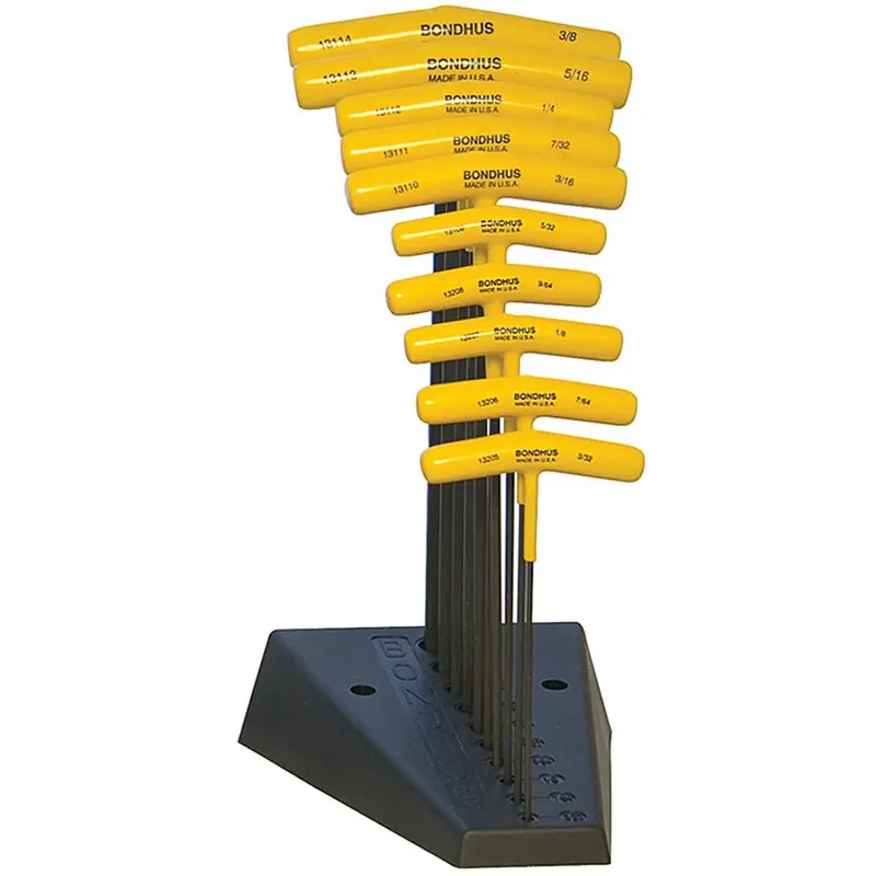 10-Piece T-Handle Hex Tool Set With Ball-Tip L-Wrenches And Stand (3/32″–3/8″) 1
