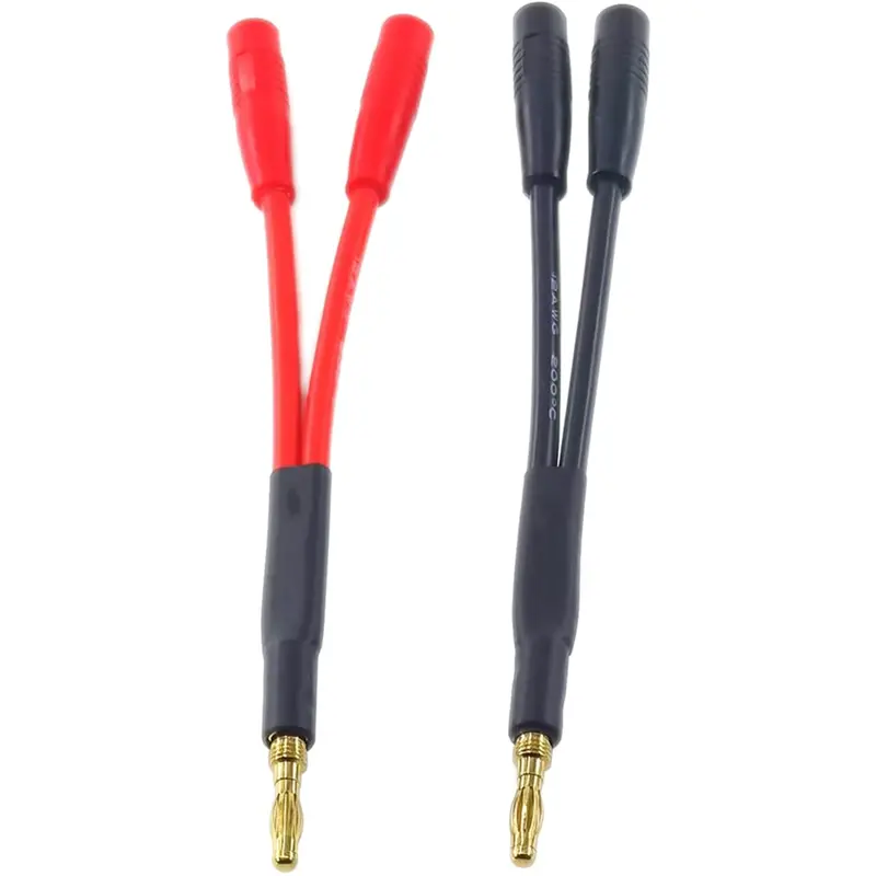4Mm Banana Plug Y-Adapter: Dual Female To Single Male Configuration 1