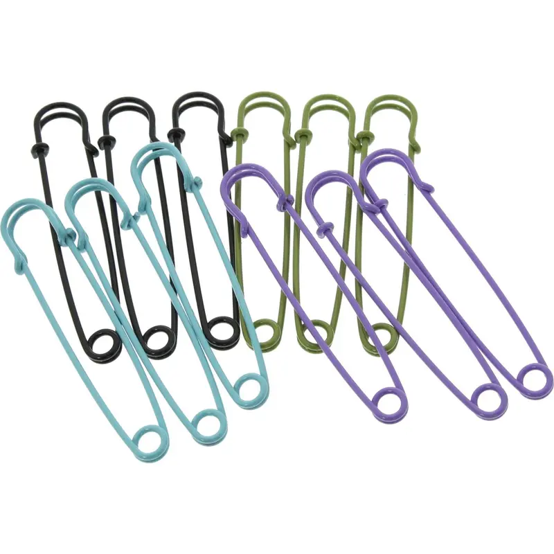 Assorted-Color Safety Pin Set – 4-Inch, 12-Piece Organizer Kit 1