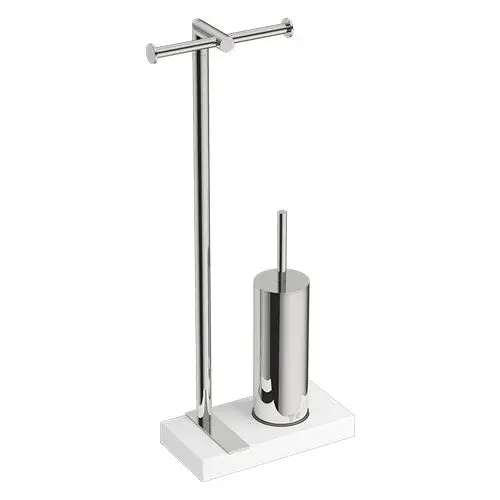 Bathroom Butler Toilet Butler Duo – Dual-Function Accessory Holder, Polished Stainless Steel 1