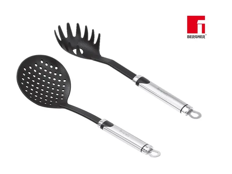 Bergner Bg-3062-N Heat-Resistant Spaghetti Server And Slotted Spoon Set 1
