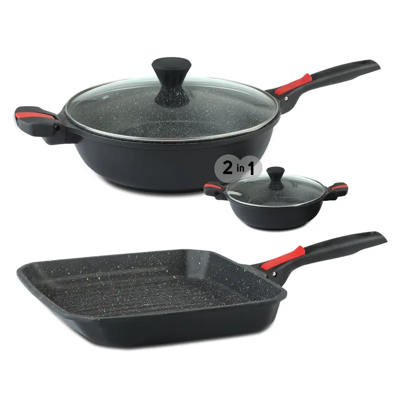 Berlinger Haus Bh-1010 Two-Piece Marble-Finish Cookware Set 1