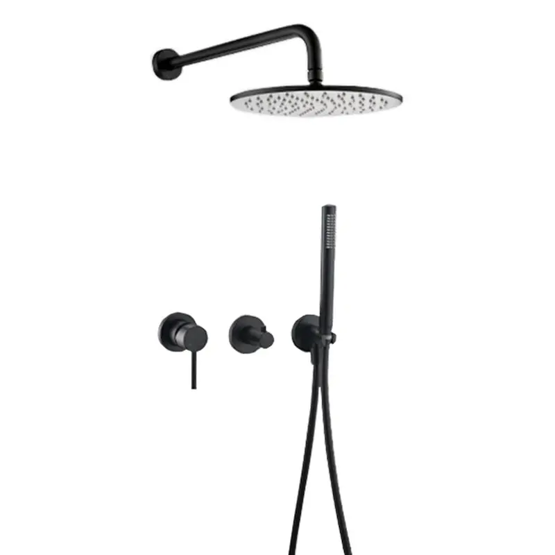 Blackened Brass Complete Shower Set With Flexible Hose 1