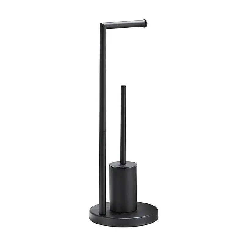 Blackened Brass Toilet Brush & Roll Holder – Sleek Sombre Design 1