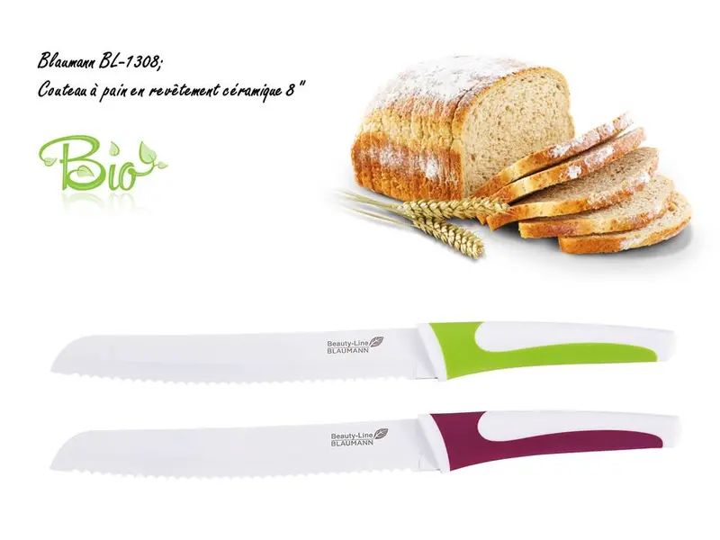 Blaumann Bl-1308 8-Inch Ceramic-Coated Bread Knife – Rust-Resistant & Easy-Clean Blade 1
