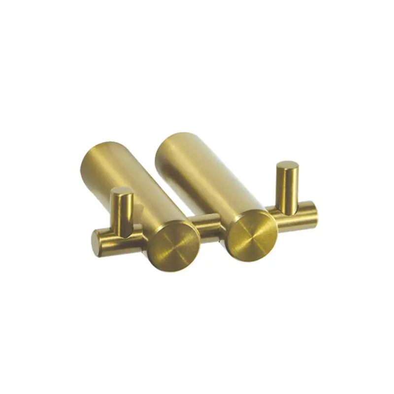 Blutide Brushed Brass Dual Robe Hook 1