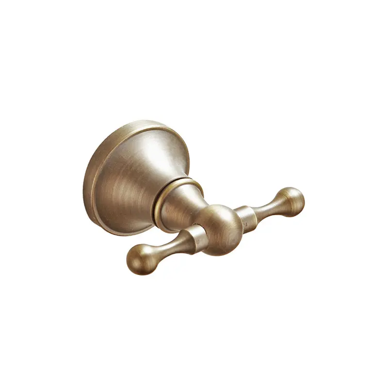 Brass Double Robe Hook With Elegant Curved Arms 1