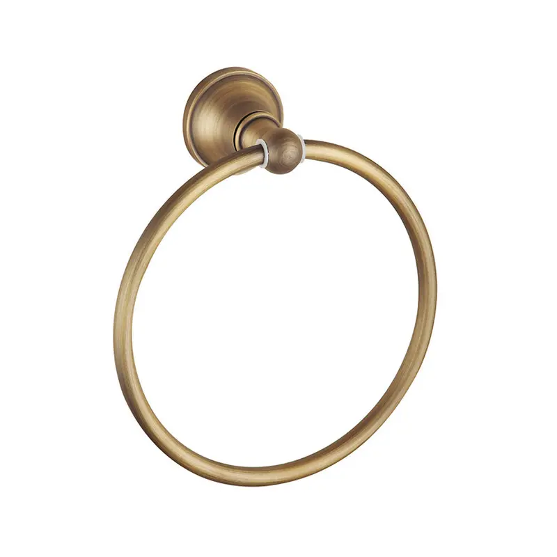 Brass Round Towel Ring With Smooth Contoured Edge 1