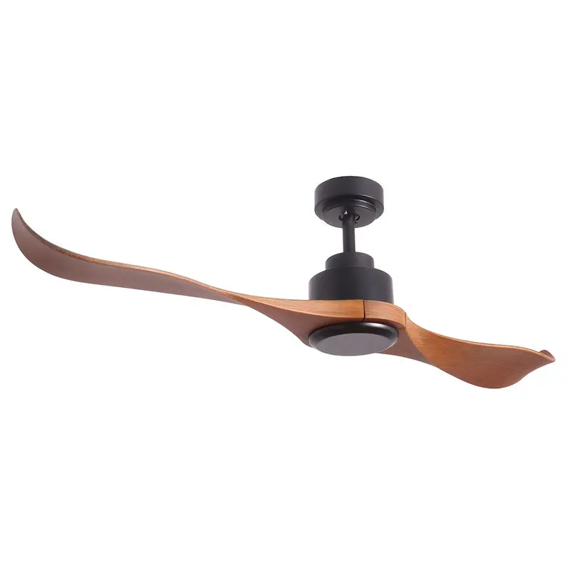 Bright Star 2-Blade Ceiling Fan – 1320 Mm, Matte Black & Wood Finish 1