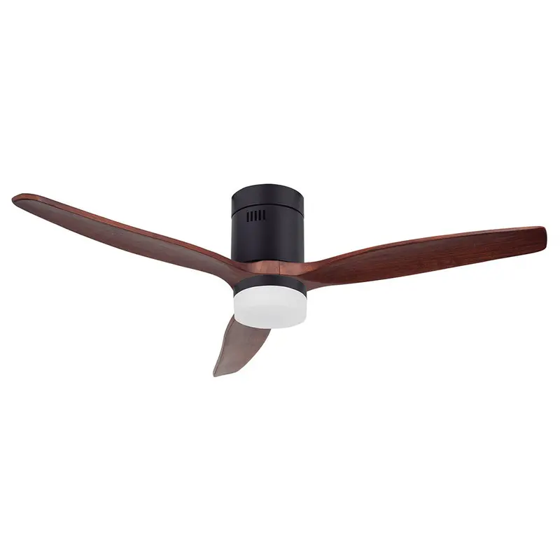 Bright Star 3-Blade Ceiling Fan With Light – 1320 Mm, Matte Black & Walnut 1