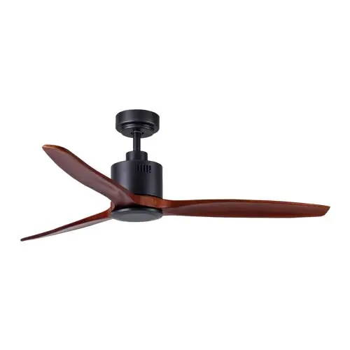 Bright Star 3-Blade Ceiling Fan With Remote – 1320Mm, Two-Tone Wood & Black Design 1