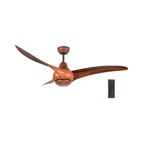 Bright Star 3-Blade Ceiling Fan With Remote – 1320Mm, Warm Wood Grain Finish 1
