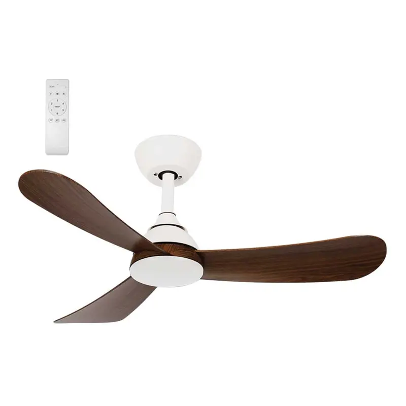 Bright Star 3-Blade Ceiling Fan With Remote – 956Mm, White & Dark Wood Trim 1