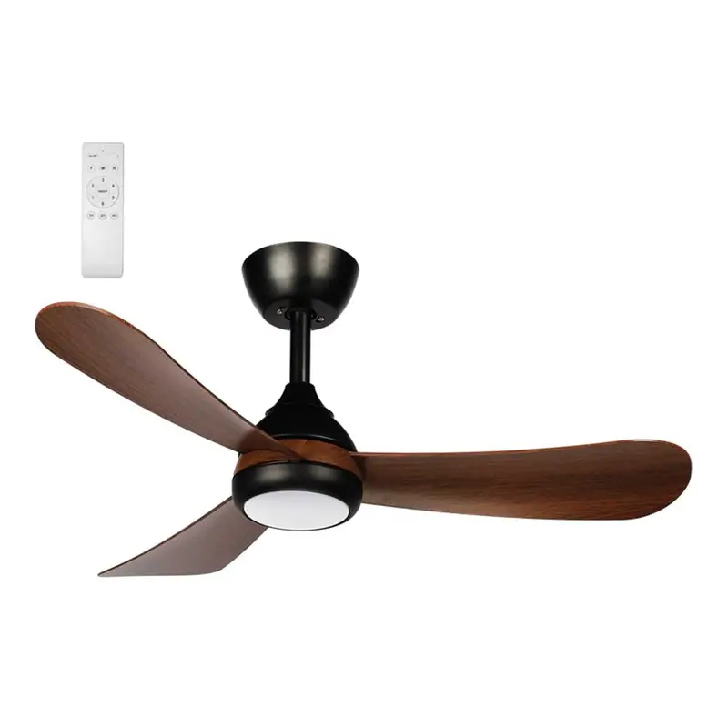 Bright Star 3-Blade Remote-Controlled Ceiling Fan – 3-Cct, 956Mm, Black & Dark Wood 1