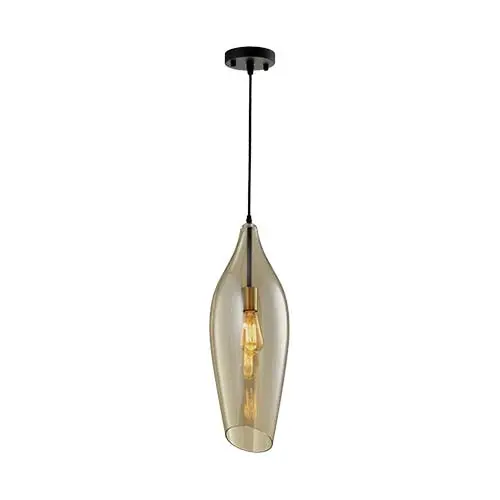 Bright Star Black Metal Pendant Featuring Cognac Glass 1