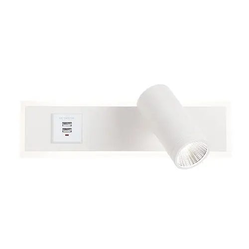 Bright Star Dual-Usb Wall-Mounted Lighting Fixture In Glossy White 1