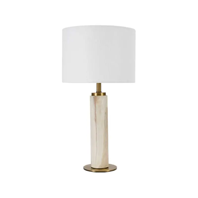 Bright Star Marble-Effect Table Lamp – 60W Led, Elegant White Base 1