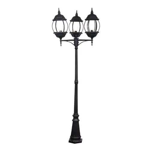 Bright Star Oval 3-Light Column Light – Black Finish 1
