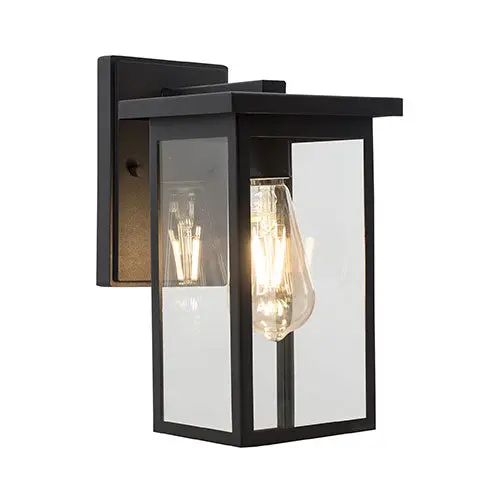 Bright Star Square Lantern Wall Light – Matte Black Design 1