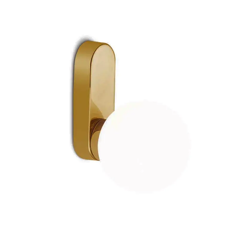 Bubble Globe Wall Light – Stainless Steel Frame With Gold Accents & Opal Shade, 6W, 960Lm 1