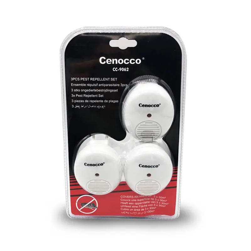 Cc-9062 Cenocco Pest Repellent Set – 3-Piece Ultrasonic Insect Deterrent System 1