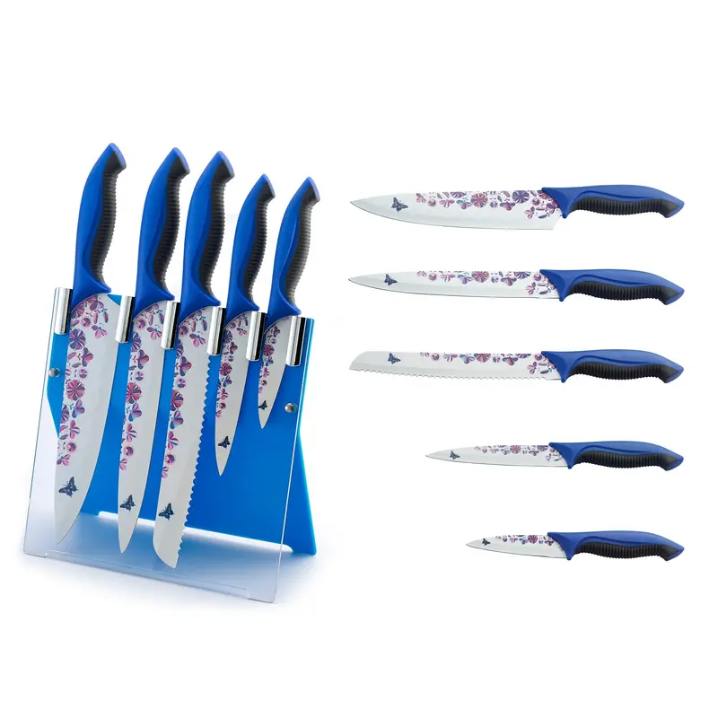 Cenocco Cc-Blu5St 5-Piece Knife Set With Display Stand 1