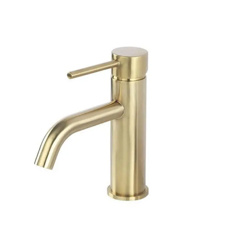 Compact Brushed Gold Short-Body Mixer Tap 1
