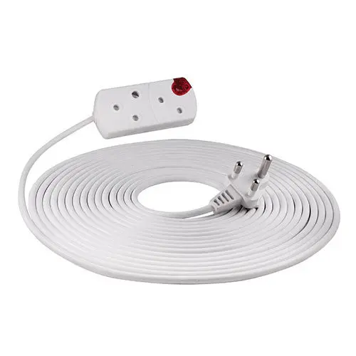 Crabtree 10A White Extension Cord – 20M, 2-Rsa Socket 1