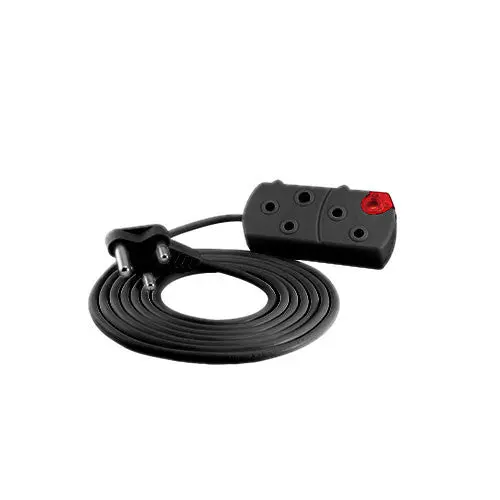Crabtree 3-Metre Black 2-Rsa 16A Domestic Extension Cord 1