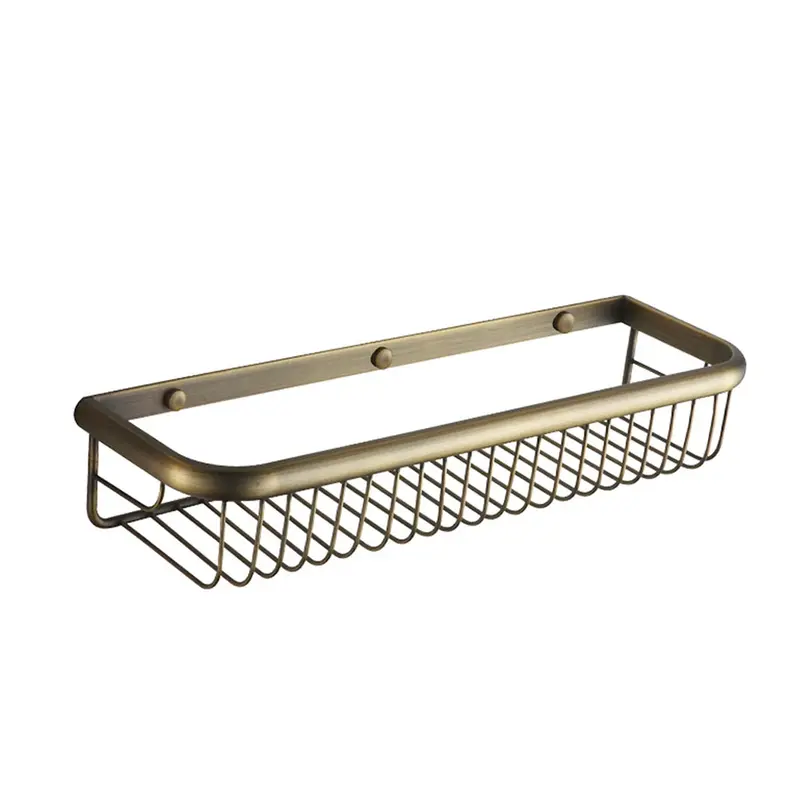 Cuivre Side-Mount Shower Caddy In Solid Brass 1