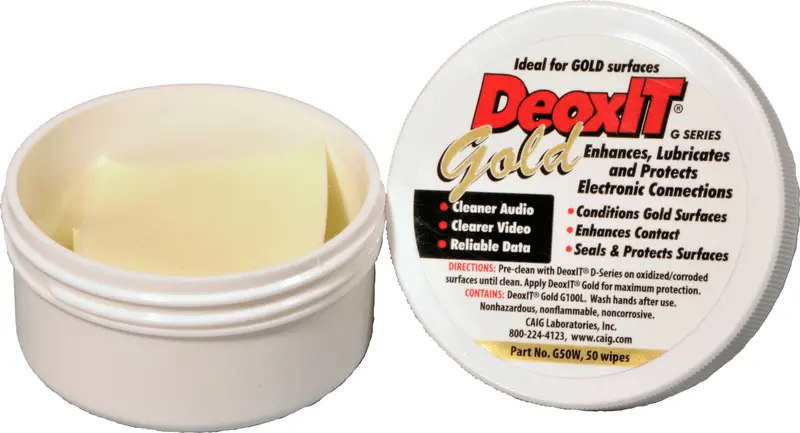 Deoxit Gold Wipes – Non-Aerosol Cleaning Wipes (50-Pack) 1