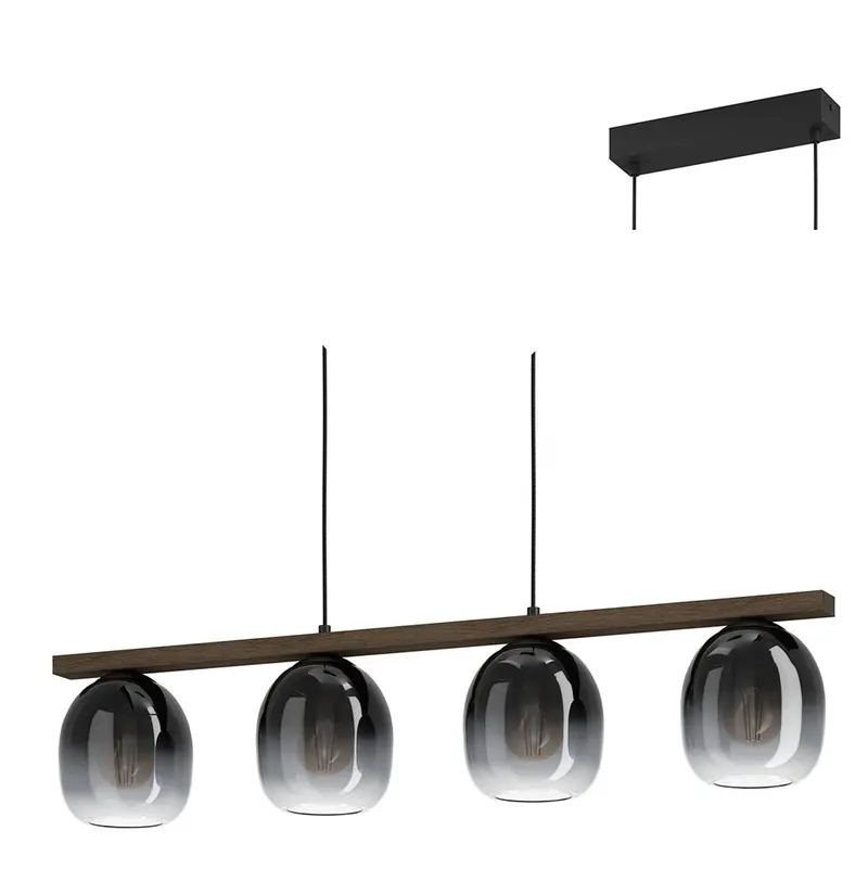 Eglo Filago 4-Light Pendant | E27 Compatible | 40W Max | Matte Black Structure 1
