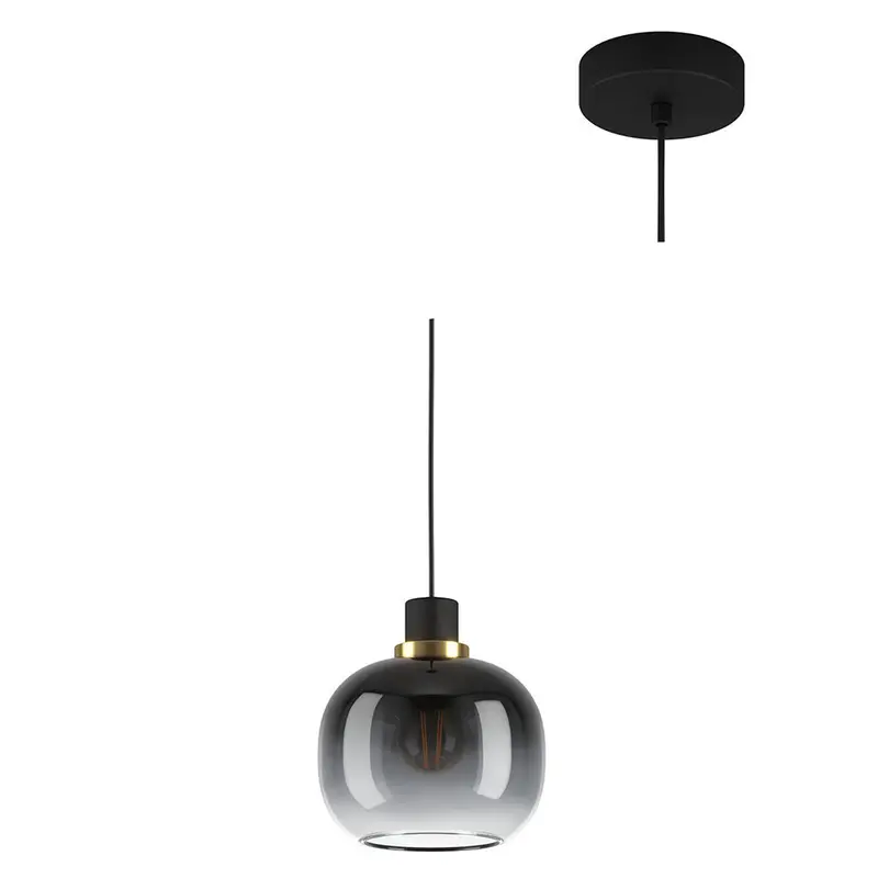Eglo Oilella Pendant Light | E27 Socket | 40W Max | Modern Black Design 1