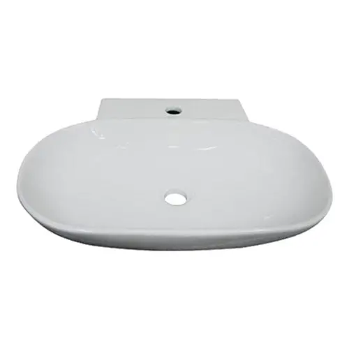 Emilia Wall-Mounted Compact Basin – Minimalist White 1