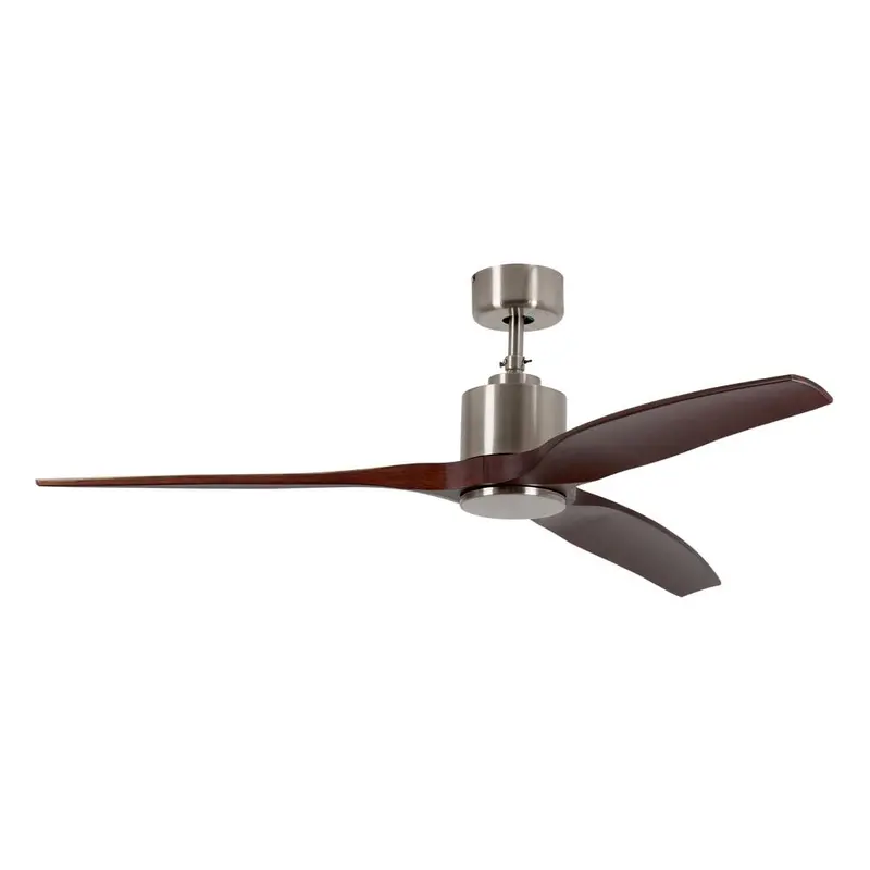 Eurolux 1320Mm 3-Blade Ceiling Fan – Dark Wood & Satin Chrome Design 1