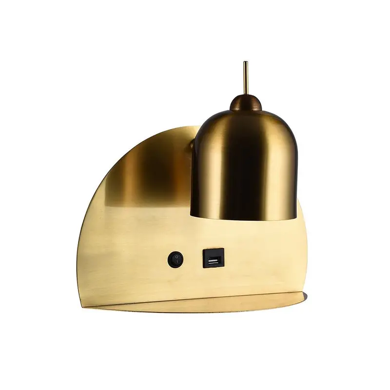 Eurolux 260Mm Metal Wall Light With Built-In Usb Charging Port 1