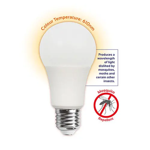 Eurolux 6W E27 Led Mosquito-Repellent Globe Bulb – 200 Lm, Orange-Tinted Light 1