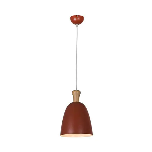 Eurolux Red Metal-And-Wood Pendant – 230Mm Diameter 1