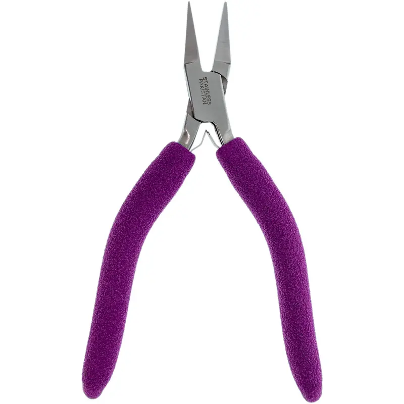 Flat Nose Pliers – 6.5-Inch, 7Mm Jaw Width With Purple Ergonomic Grips 1