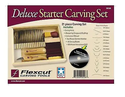 Flexcut Deluxe 21-Piece Starter Set – Sk108 Woodcarving Kit (On Sale) 1