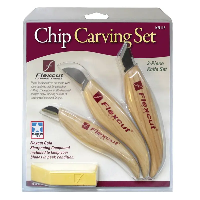 Flexcut Kn115 Three-Piece Chip Carving Set – Professional-Grade Blades 1