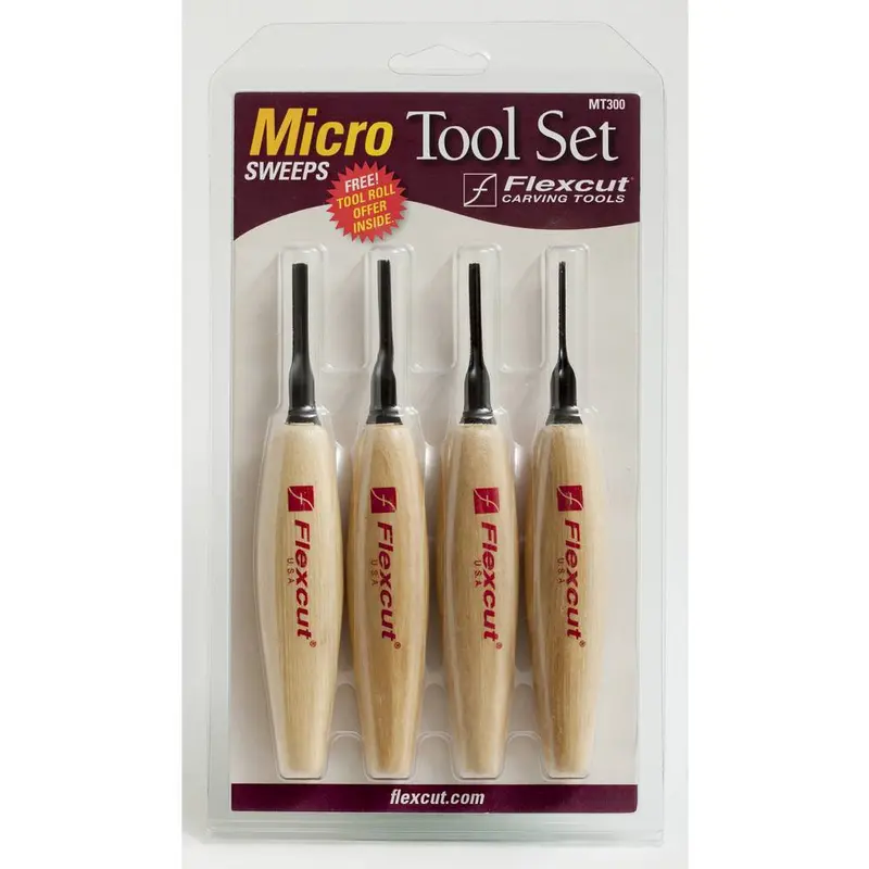 Flexcut Mt300 Sweeps Micro Tool Set – Curved Gouges For Contoured Carving 1