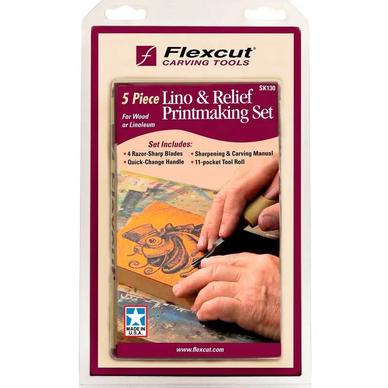 Flexcut Sk130 Five-Piece Lino & Relief Printmaking Tool Set 1
