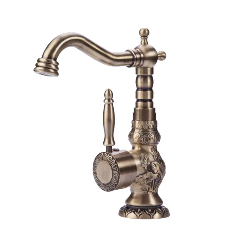 Florale Carved Antique Kitchen Faucet By Trendy Taps 1