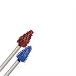 Foredom Typhoon Carbide Taper Bur – 5/16" Head × 1/2" Length, 1/8" Shank, Fine Blue Grit 1