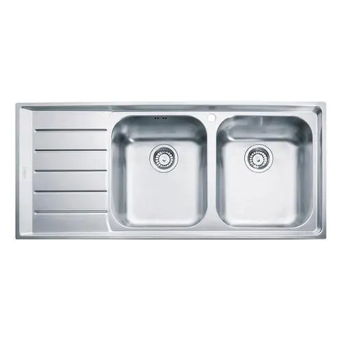 Franke Neptune Nex621 Stainless Steel Inset Double-Bowl Sink With Left-Hand Drainer (510 × 1160 Mm) 1