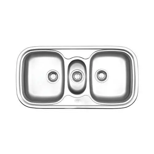 Franke Quinline Qlx670 Stainless Steel Undermount Triple Bowl Sink (500×970Mm) 1