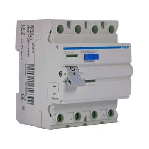 Hager 4-Pole Rcd – 63A Rated Current 1