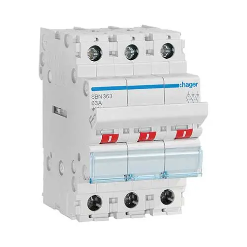 Hager Modular Three-Pole Isolator Switch